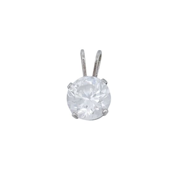 Vintage SU Sterling Silver 925 Cubic Zirconia Pendant - Picture 2 of 6